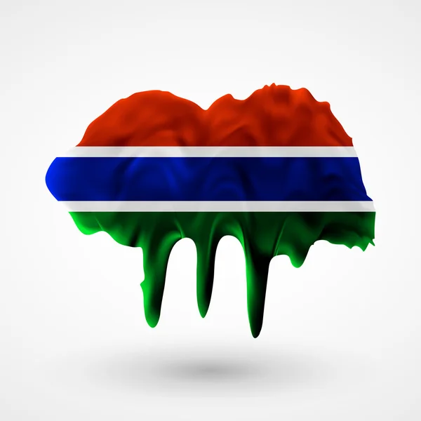 Bandera de Gambia pintada de colores — Vector de stock