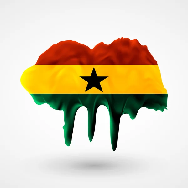 Bandera de Ghana pintada de colores — Vector de stock