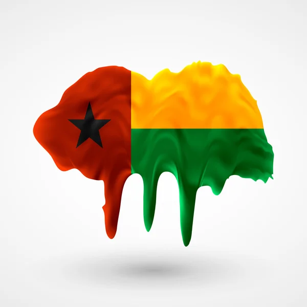 Drapeau de Guinée Bissau couleurs peintes — Image vectorielle