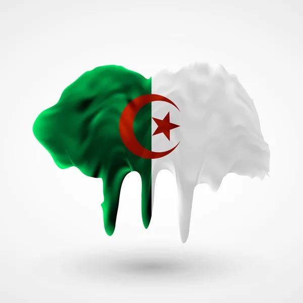 Algéria zászló színekkel festett — Stock Vector