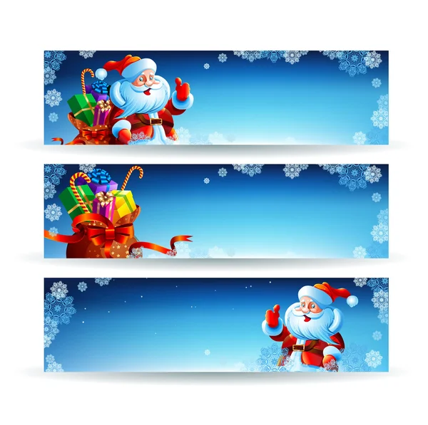 Banner com um saco de presentes de Natal —  Vetores de Stock