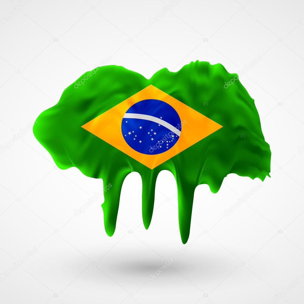 Flag of Brazil painted colors