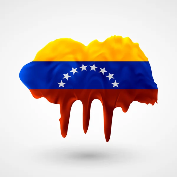 Bandiera del Venezuela colori dipinti — Vettoriale Stock