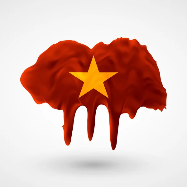 Bandera de Vietnam pintada de colores — Vector de stock
