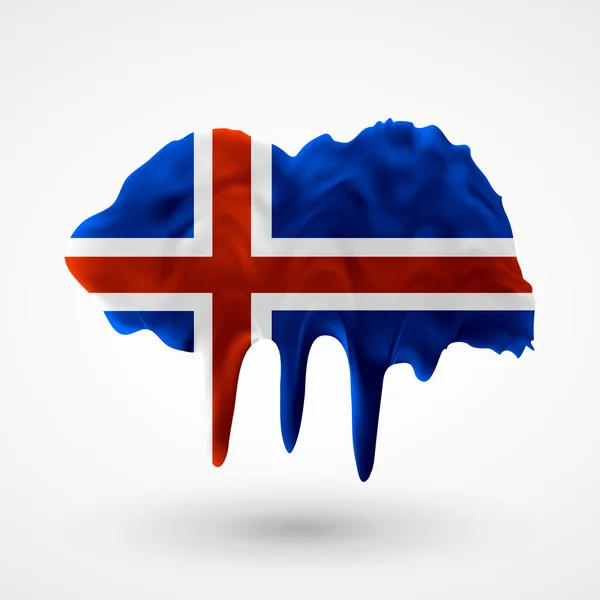 Bandera de Islandia pintada de colores — Vector de stock