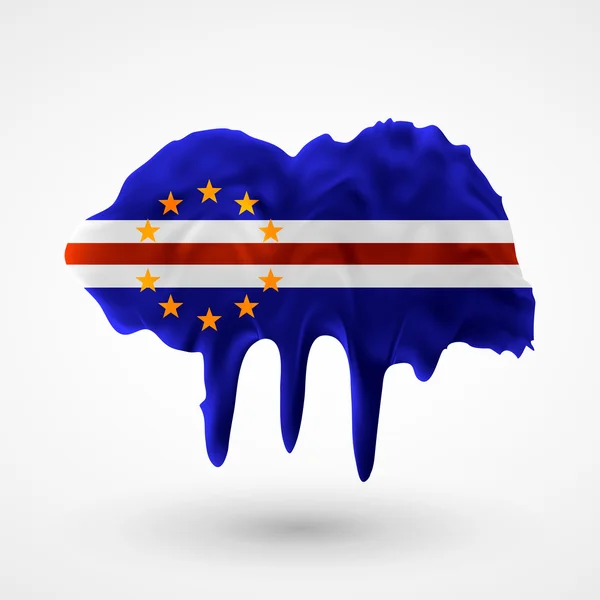 Bandera de Cabo Verde pintada de colores — Vector de stock