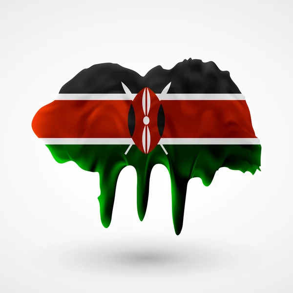 Drapeau du Kenya couleurs peintes — Image vectorielle