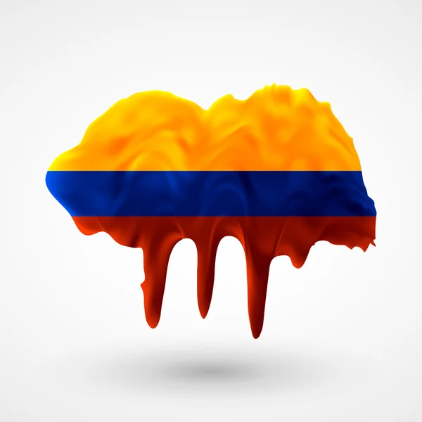 Bandera de Colombia pintada de colores — Vector de stock