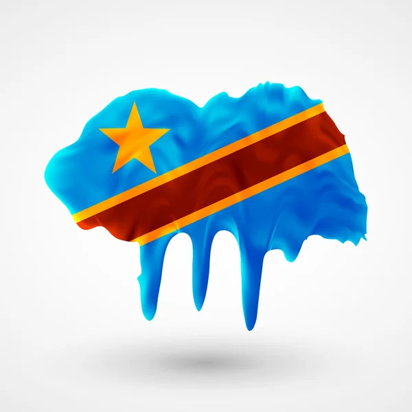 Flaga Demokratycznej Republiki Konga malowane kolory Wektory Stockowe bez tantiem