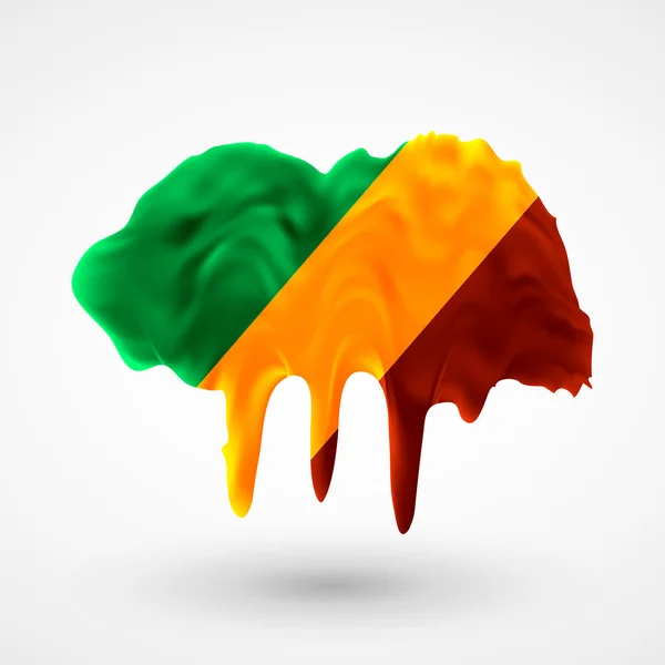 Flaga Republiki Konga malowane kolory Wektor Stockowy