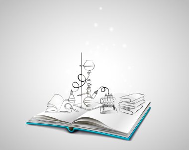 Bilim simgeler karalamalar kimyasal laboratuvar