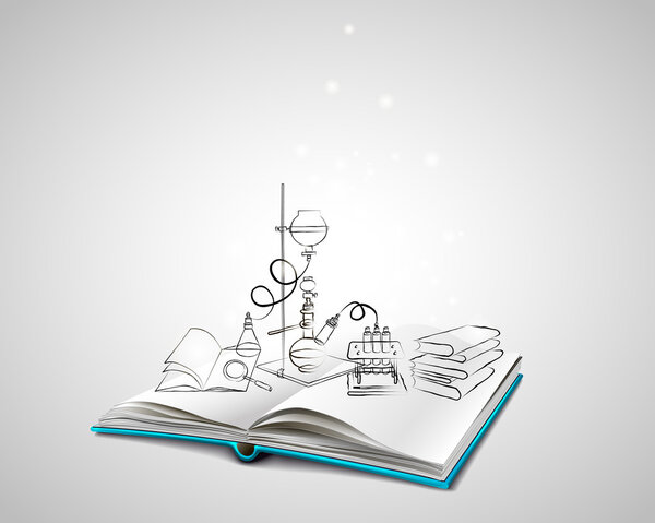 Science icons doodles Chemical Laboratory