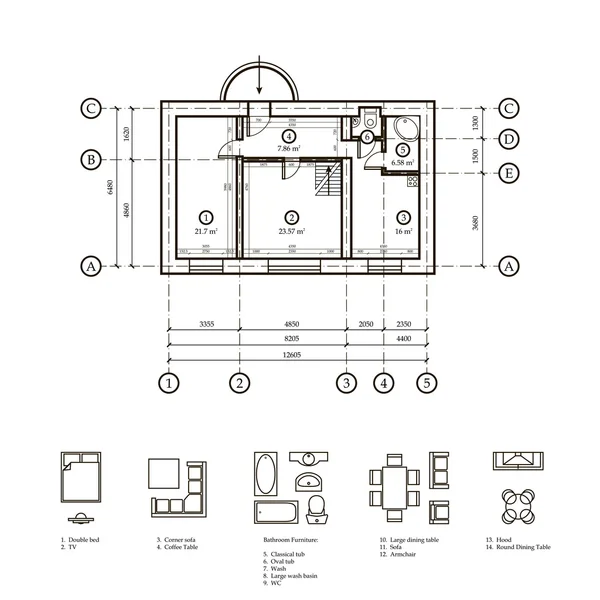 Plan de l'appartement — Image vectorielle
