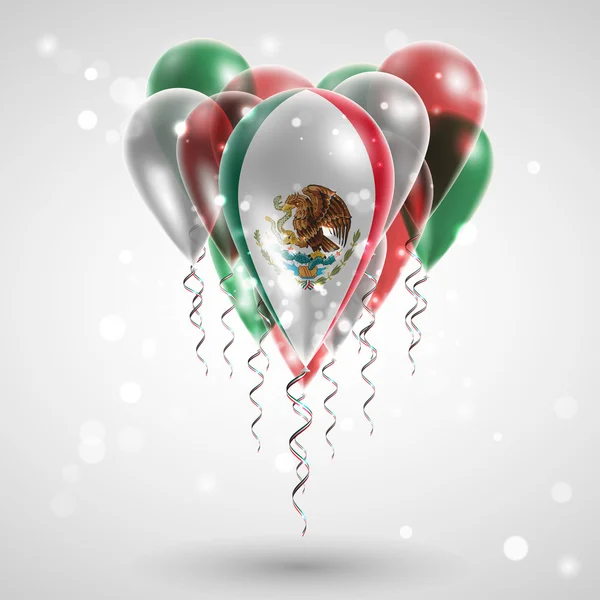 Vlag van Mexico op ballon — Stockvector