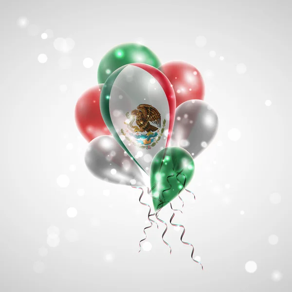 Vlag van Mexico op ballon — Stockvector