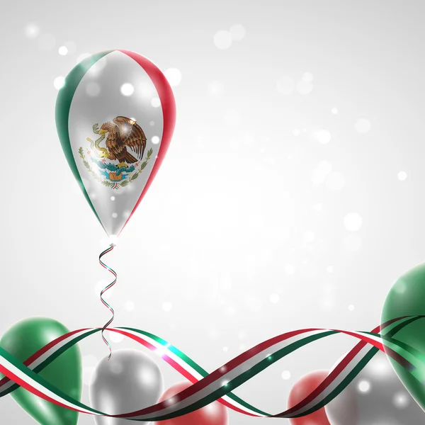 Drapeau du Mexique sur ballon — Image vectorielle