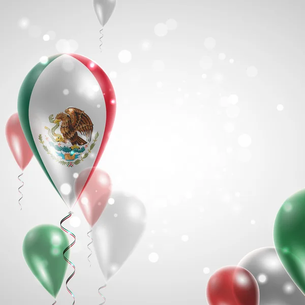 Flagga Mexiko på ballong — Stock vektor
