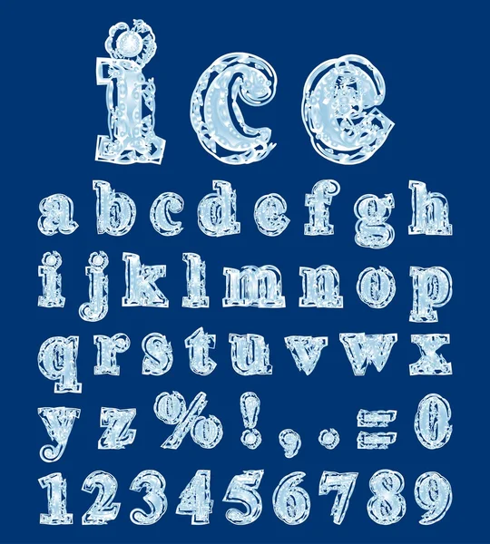 Alfabeto hecho en forma de hielo — Archivo Imágenes Vectoriales