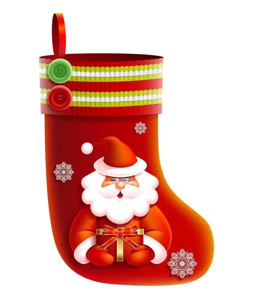 Botte de Noël réaliste vectorielle rouge . — Image vectorielle