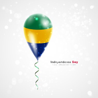 Balon üzerinde Gabon Cumhuriyeti bayrağı