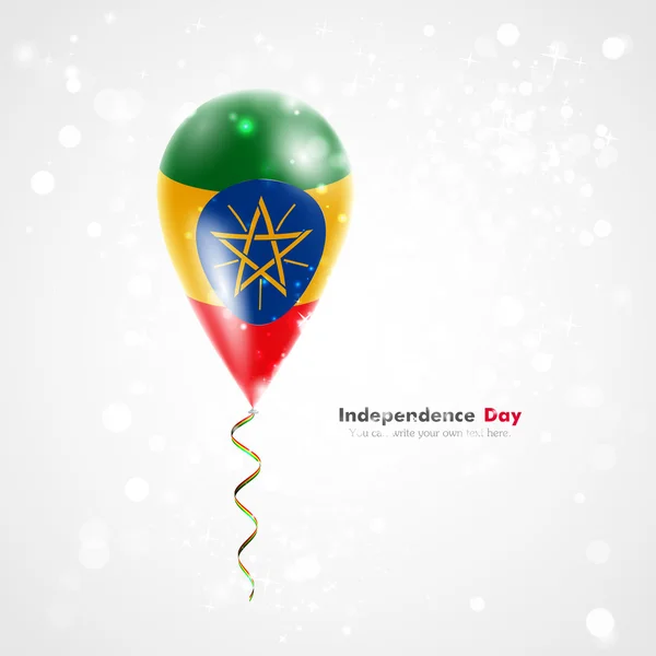 Bandiera dell'Etiopia su palloncino — Vettoriale Stock