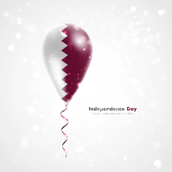 Drapeau du Qatar sur ballon — Image vectorielle