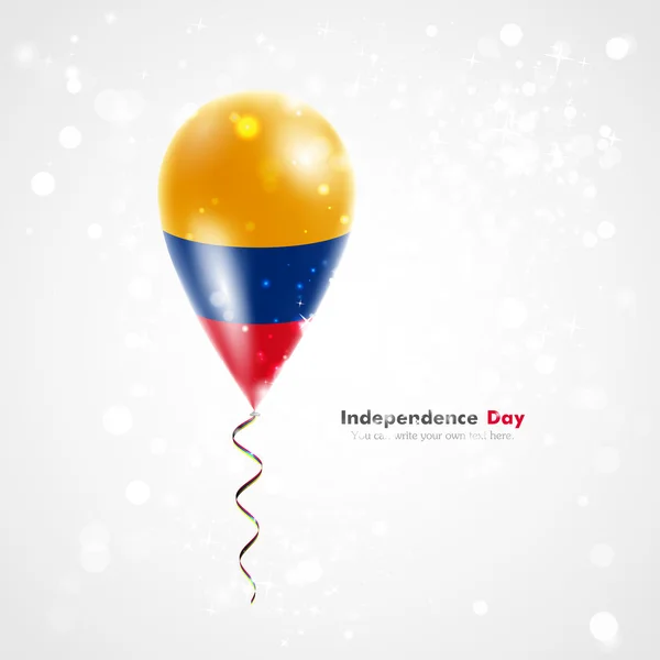 Bandiera della Colombia su palloncino — Vettoriale Stock