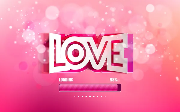 Vettore convesso carta iscrizione amore tagliato su uno sfondo rosa — Vettoriale Stock