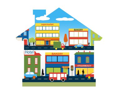 The city as a home clipart