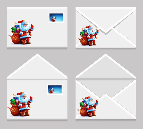 Envelope with letter picture of Santa Claus — Stock Vector