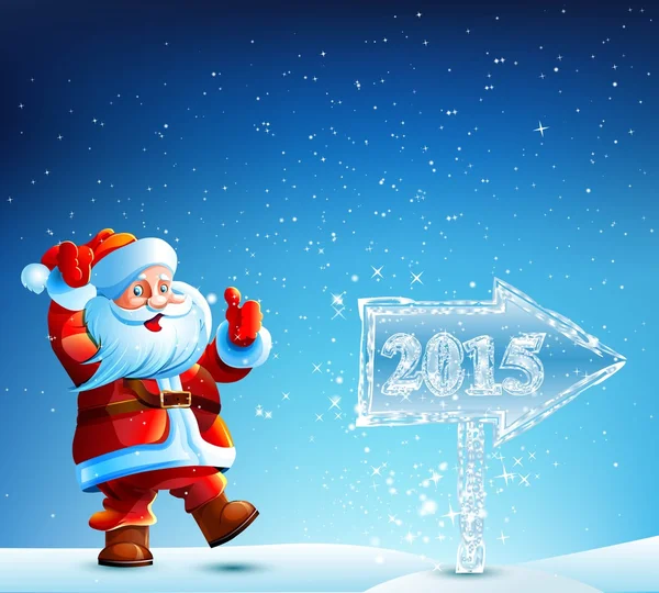 Санта-Клаус ходит в 2015 году — стоковый вектор