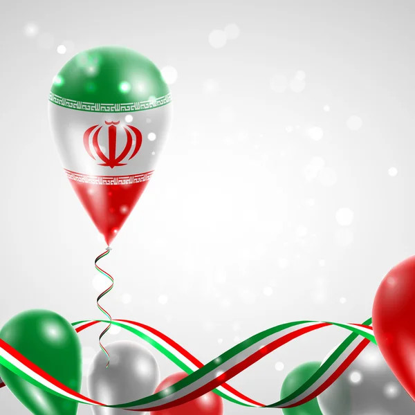 Vlag van Iran op ballon — Stockvector