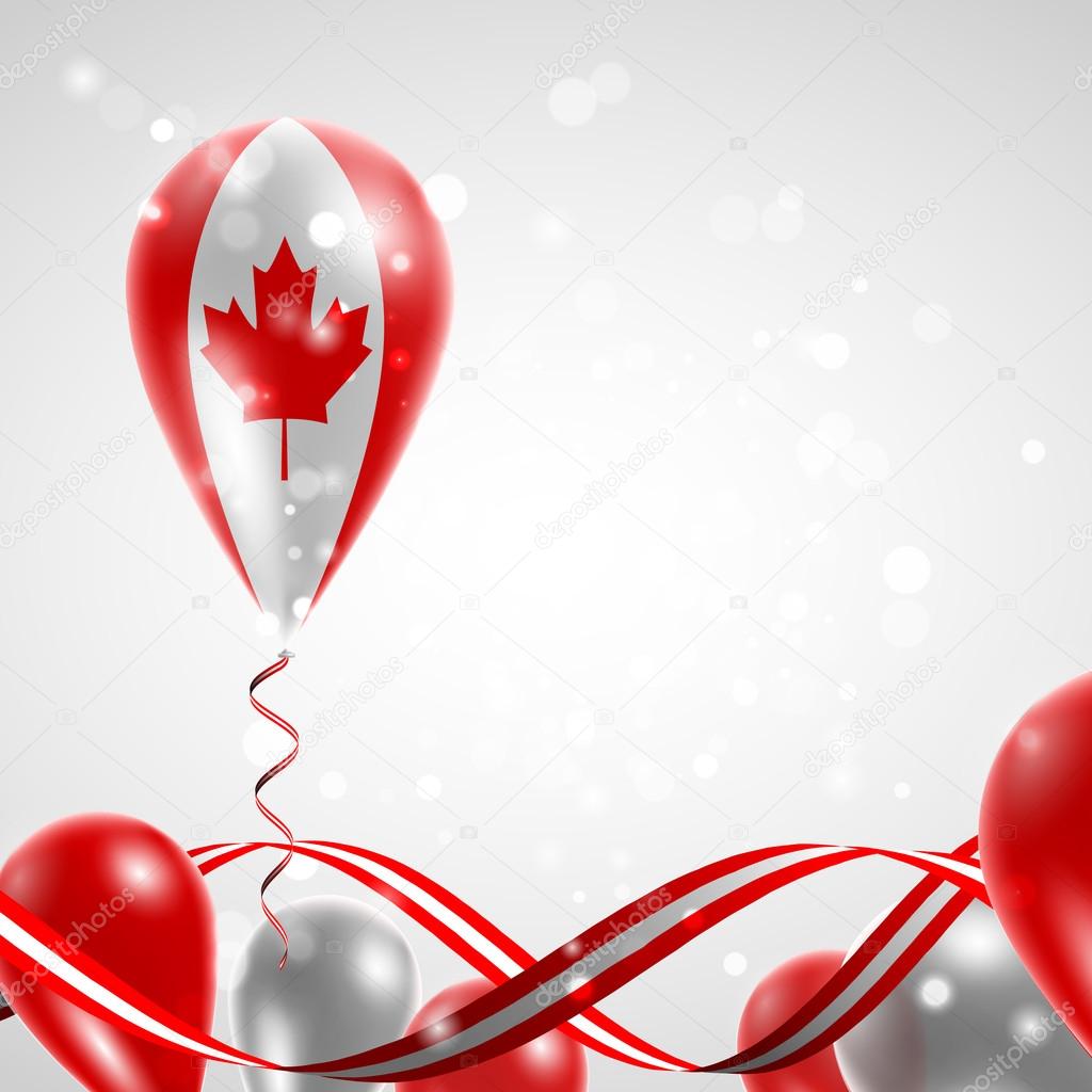 Flag of Canada on balloon