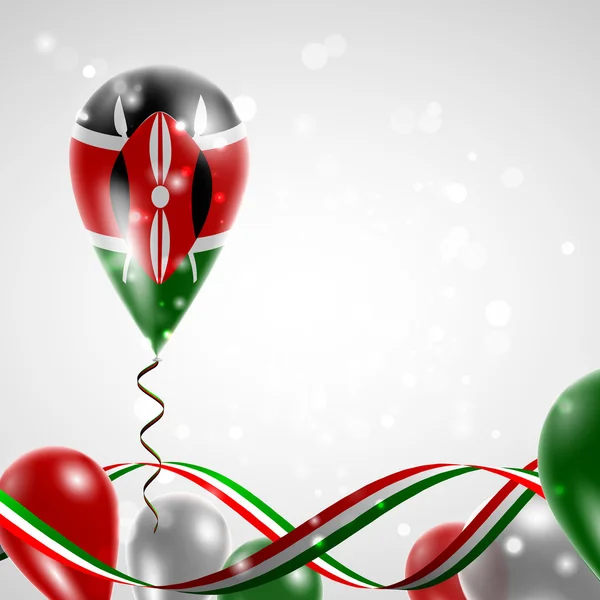 Bandera de Kenia en globo — Vector de stock