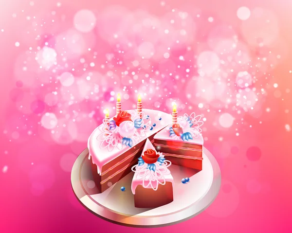Illustration vectorielle avec gros gâteau au chocolat — Image vectorielle