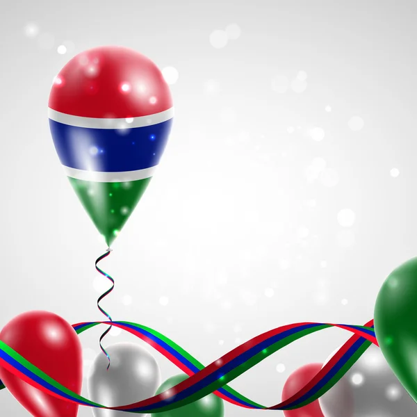 Vlag van Gambia op ballon — Stockvector