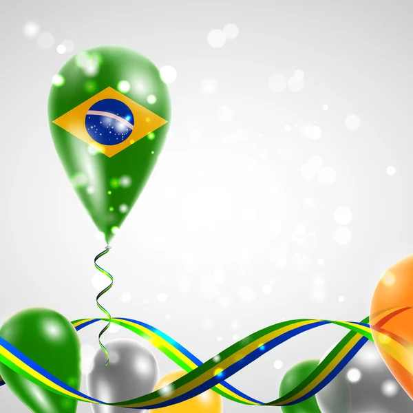 Bandera de Brasil en globo — Vector de stock