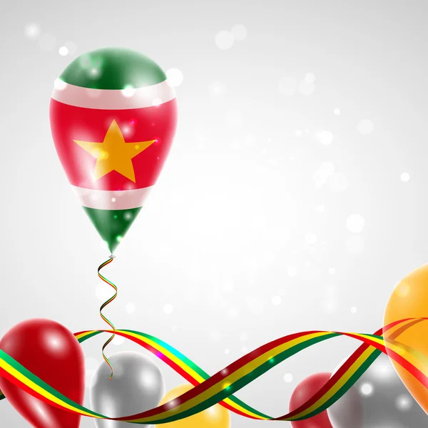Flagge von Surinam auf Ballon — Stockvektor