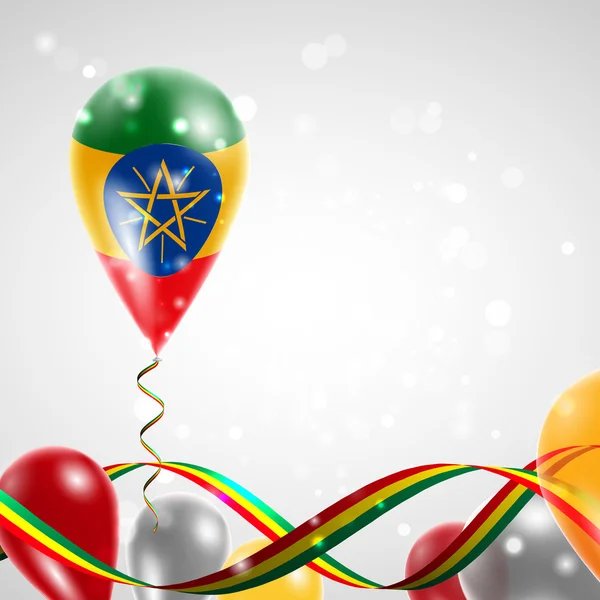 Bandera de Etiopía en globo — Vector de stock