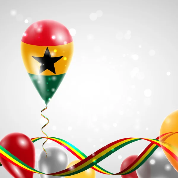 Flagge der Ghanas auf Ballon — Stockvektor