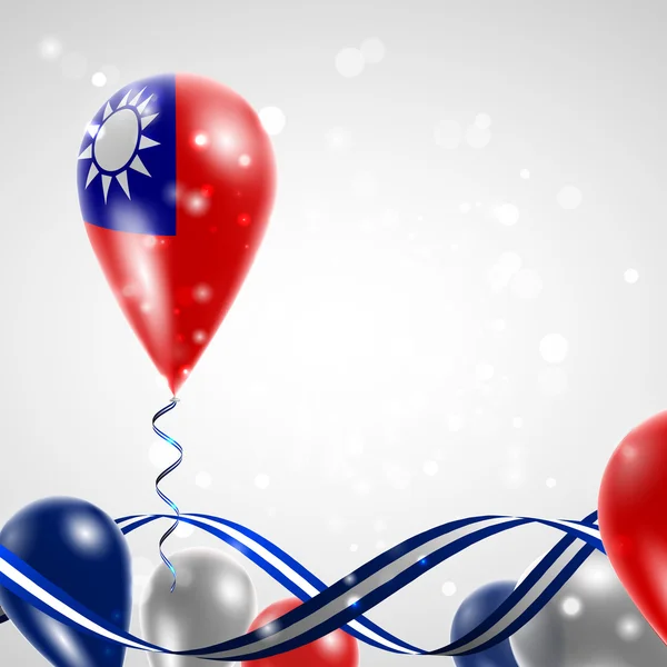 Bandera de Taiwan en globo — Vector de stock