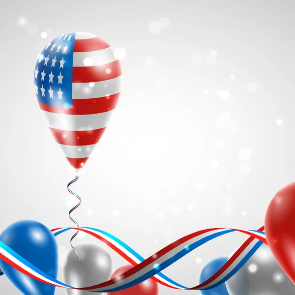USA flag on balloon — Stock Vector