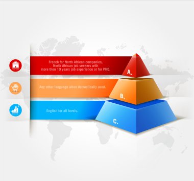  renkli piramit ile infographics öğesi. İş akışı düzeni için diyagramı, numarası seçenekleri, basamak seçenekleri, web tasarım, infographics kadar. Promosyon ve reklam başarılı iş geliştirme.