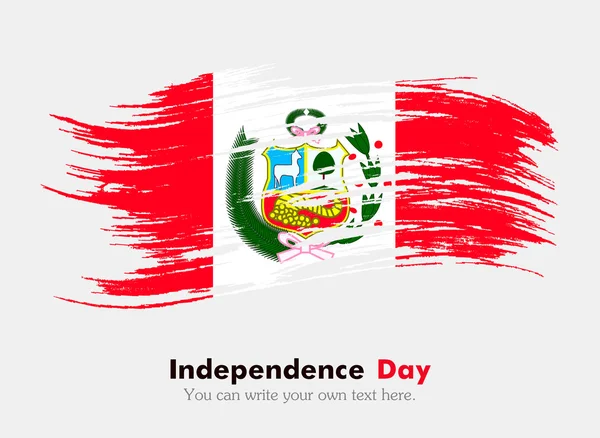 Bandera de Perú en estilo gruñón . — Vector de stock