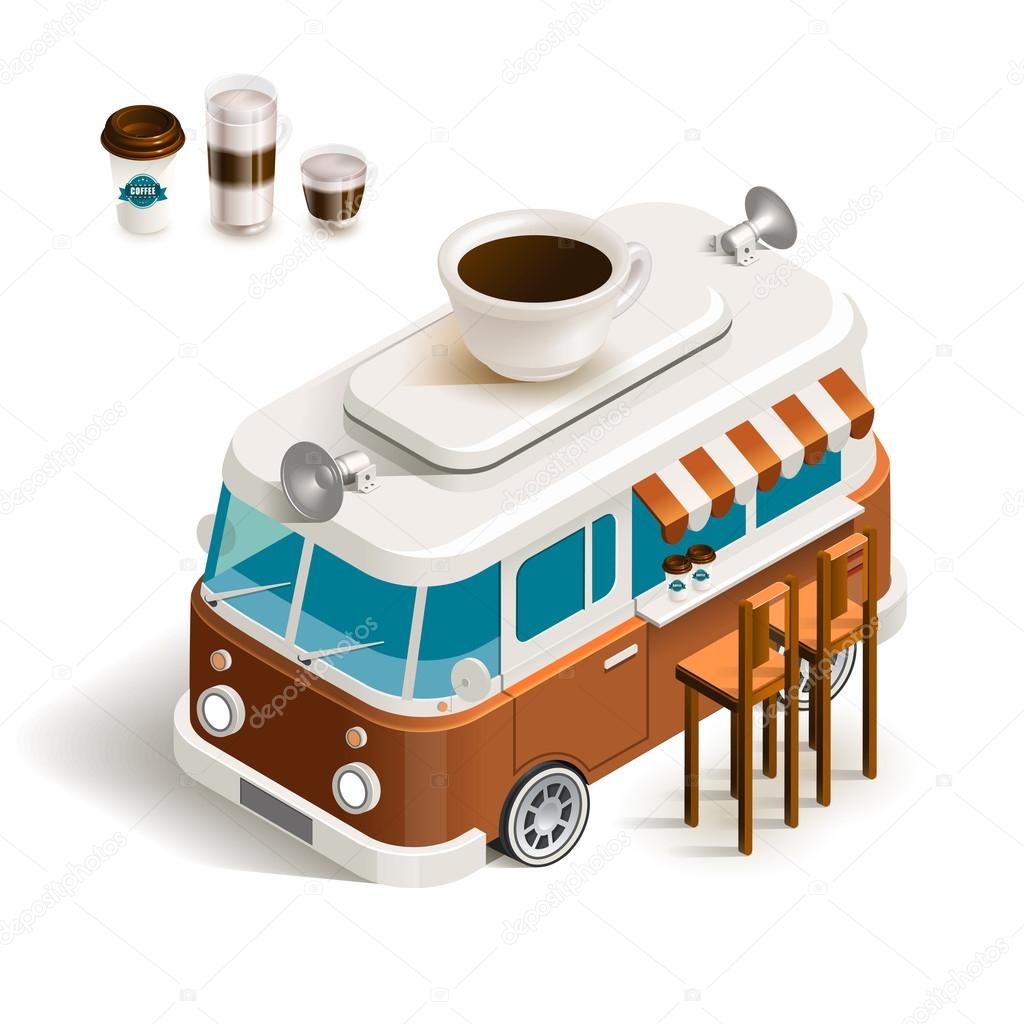 Van with coffee