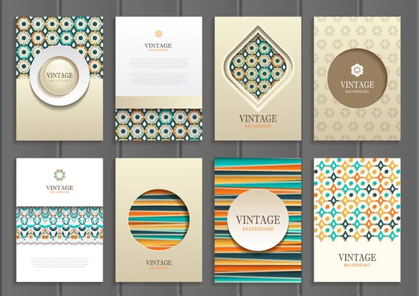 Stock vector set of brochures in vintage style — Stock Vector