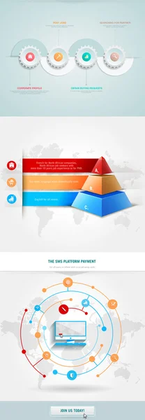 Elemento infográficos com pirâmide — Vetor de Stock