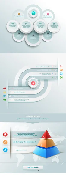 Elemen infografis dengan piramida - Stok Vektor