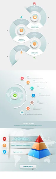 Elemen infografis dengan piramida - Stok Vektor