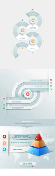 Elemento infográficos com pirâmide — Vetor de Stock